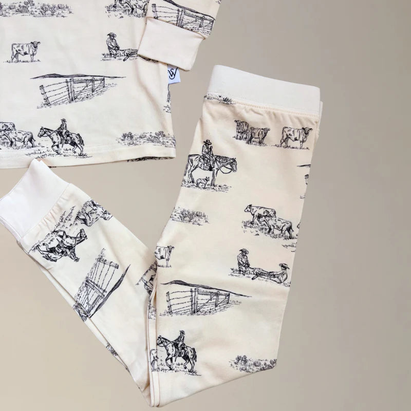 Prairie Cowboy Toddler Sleepwear Set (Cream)