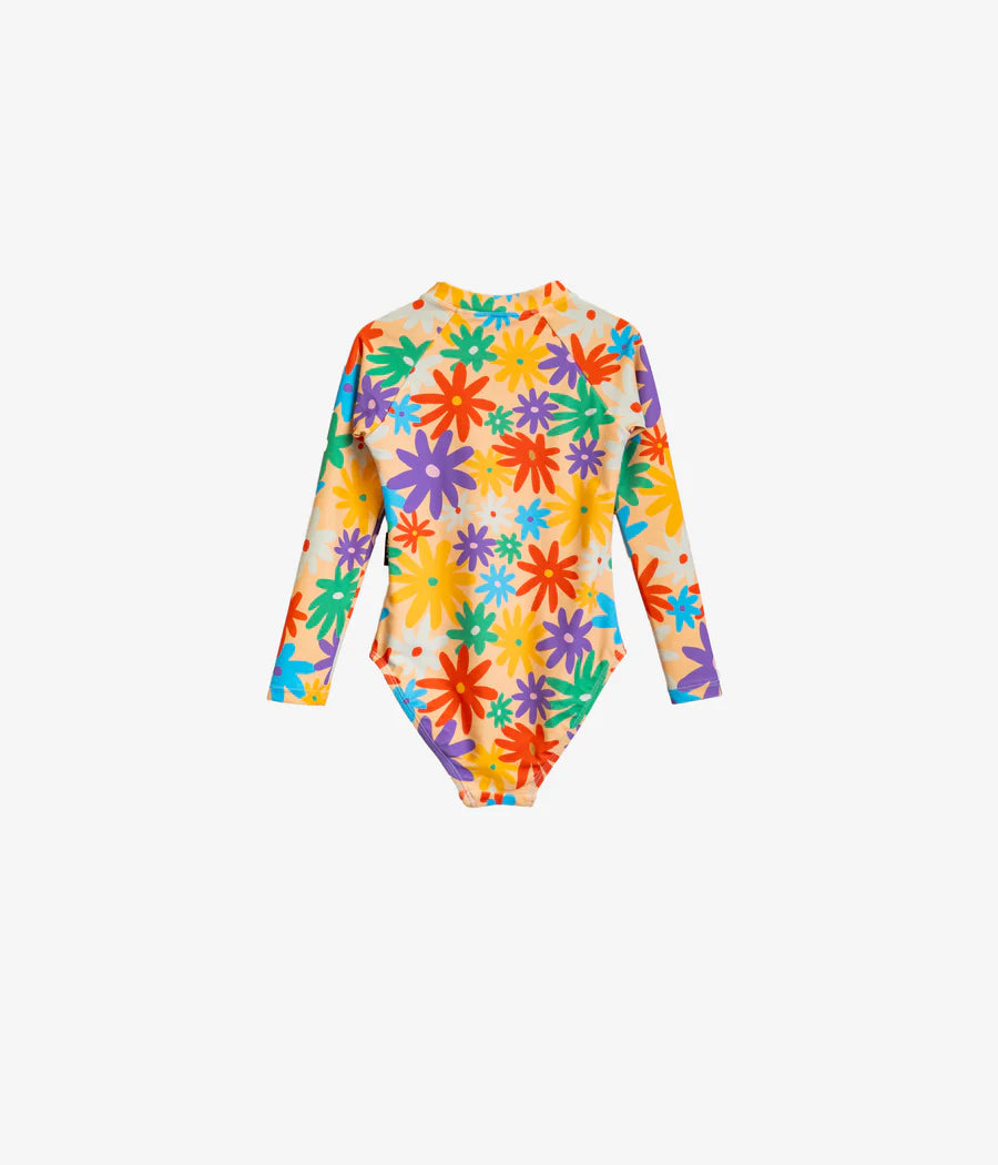 Headster- Backyard Meadow Long Sleeve One Piece Swimsuit