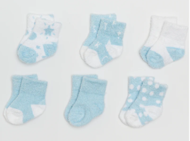 Piccolo Bambino- Chenille Socks 6 piece Blue