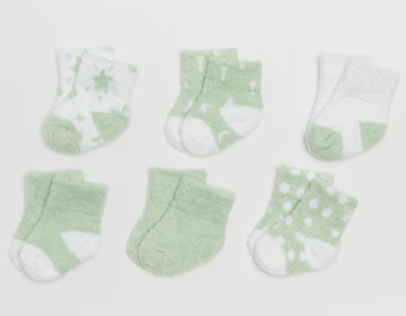 Piccolo Bambino- Chenille Socks 6 piece Green