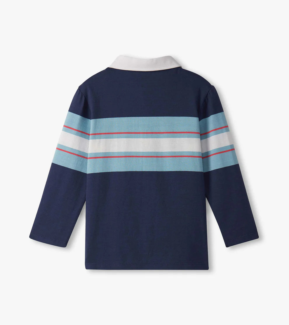 Hatley Boys Blue Stripes Rugby Polo