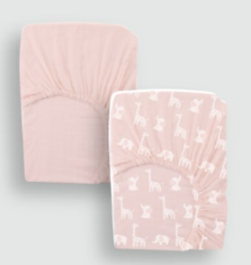 Piccolo Bambino- 2 Pack Jersey Crib Sheets Pink