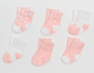 Piccolo Bambino- Chenille Socks 6 piece Pink