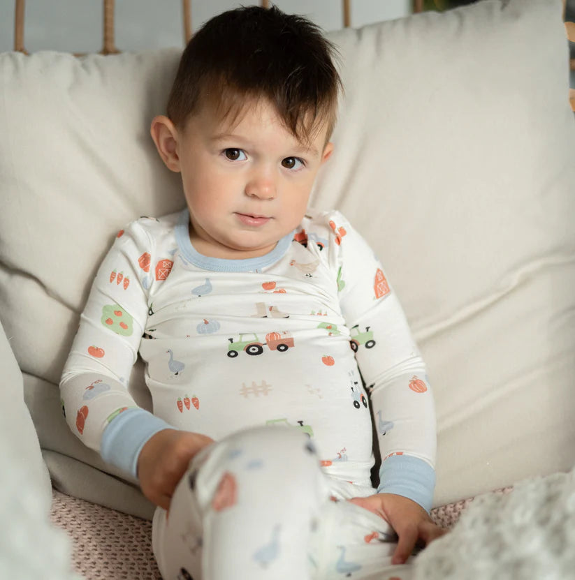 Bamboo Long Sleeve Pajama Set (Pumpkin Farm Print)