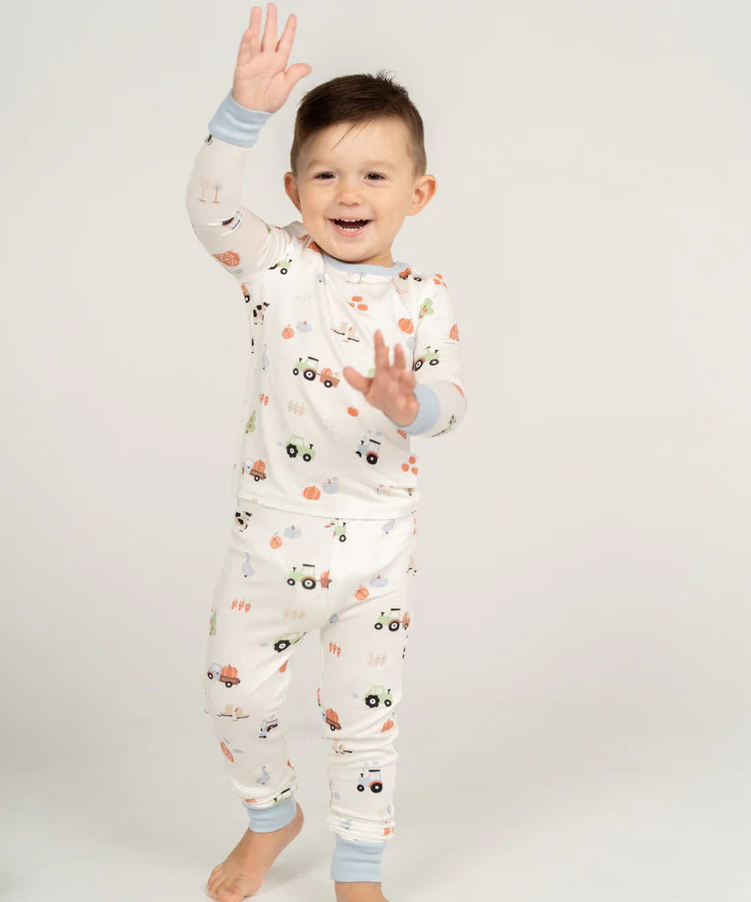 Bamboo Long Sleeve Pajama Set (Pumpkin Farm Print)