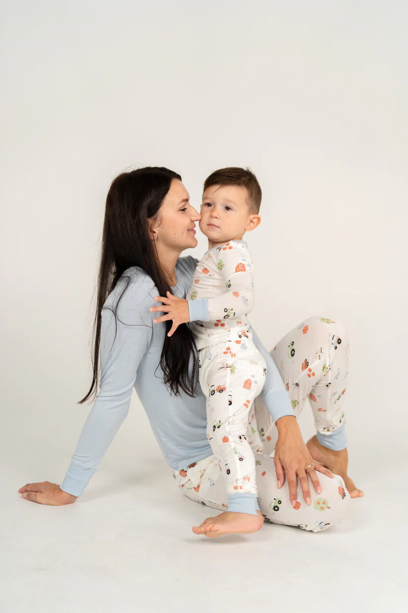 Bamboo Long Sleeve Pajama Set (Pumpkin Farm Print)