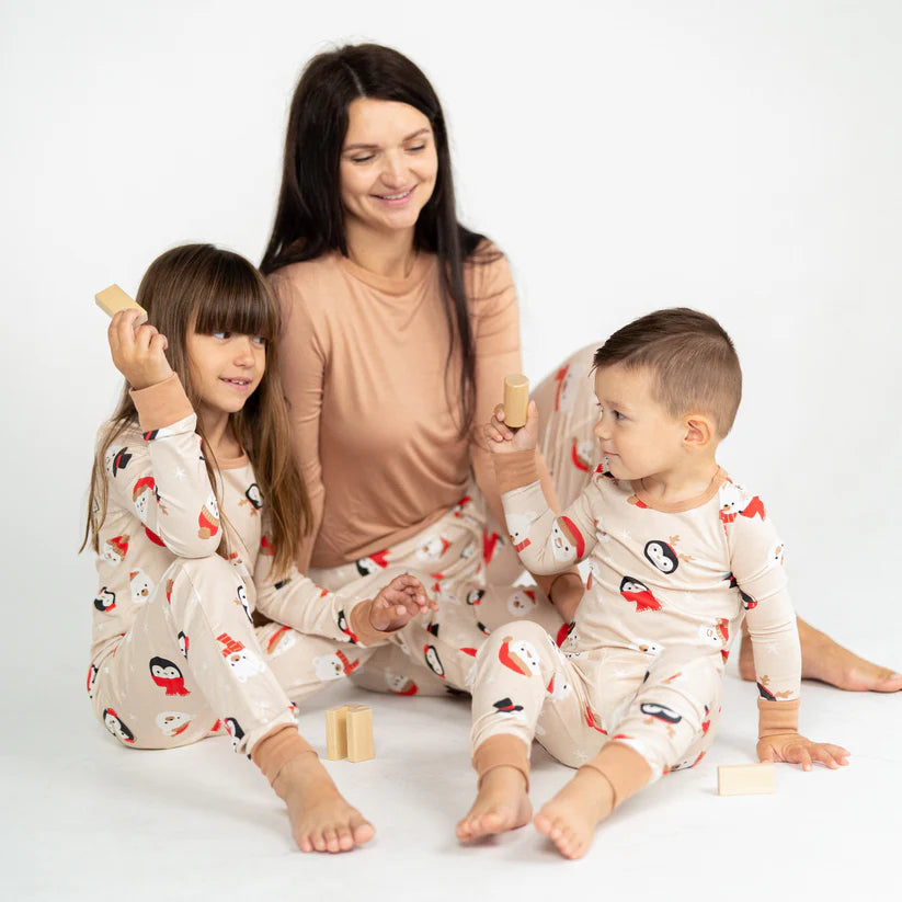 Bamboo Long Sleeve Pajama Set (Snowy Faces Print)