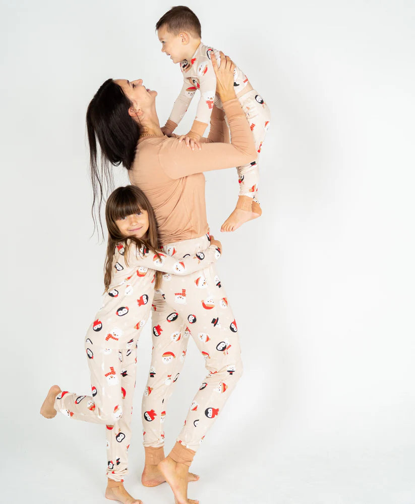 Bamboo Long Sleeve Pajama Set (Snowy Faces Print)