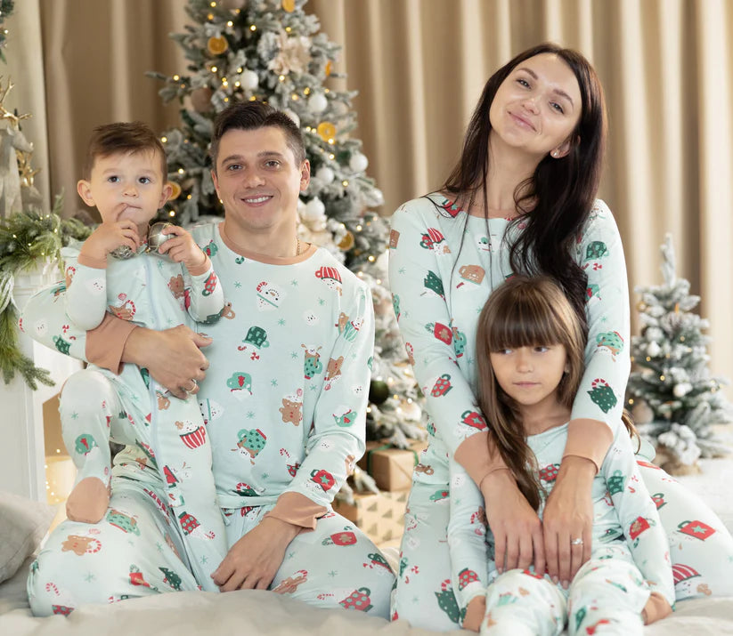 Bamboo Two Way Zipper Footies & Coloring Book (Festive Cocoa Print)