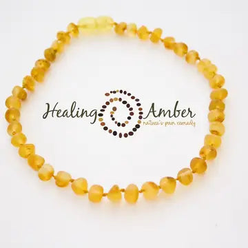 Healing Amber Necklaces 11 Inch- Raw Gold