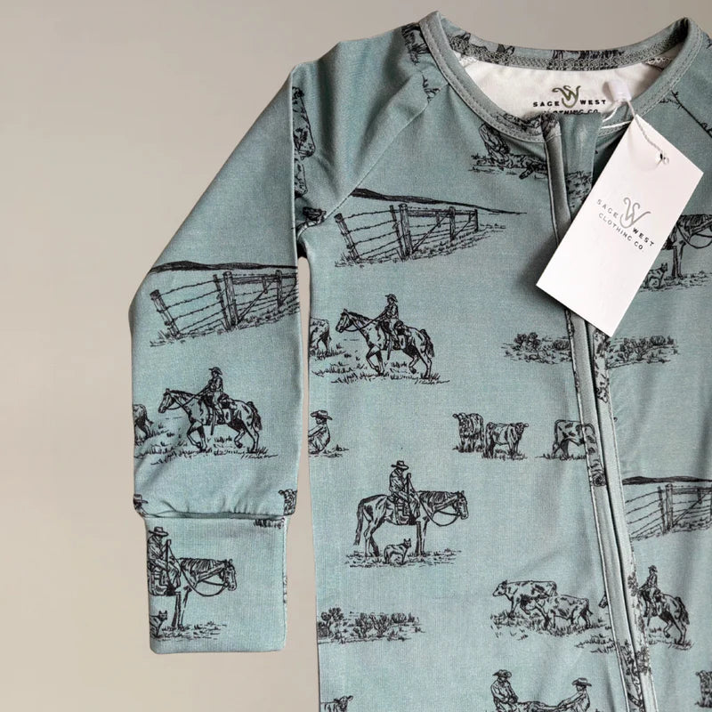 Prairie Cowboy Infant Sleepwear (Sage)