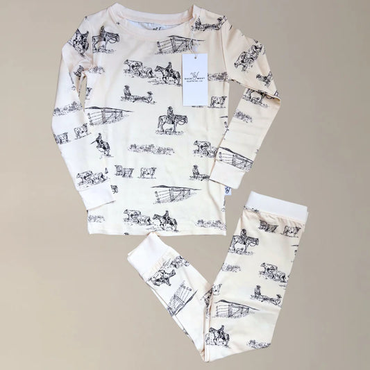 Prairie Cowboy Toddler Sleepwear Set (Cream)