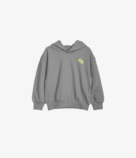 Headster- Back Neon Hoodie - Grey Mix