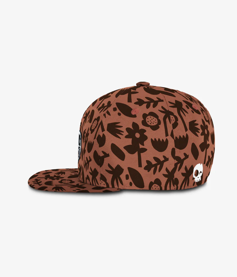 Headster- Floral Shadows Snapback - Red Clay