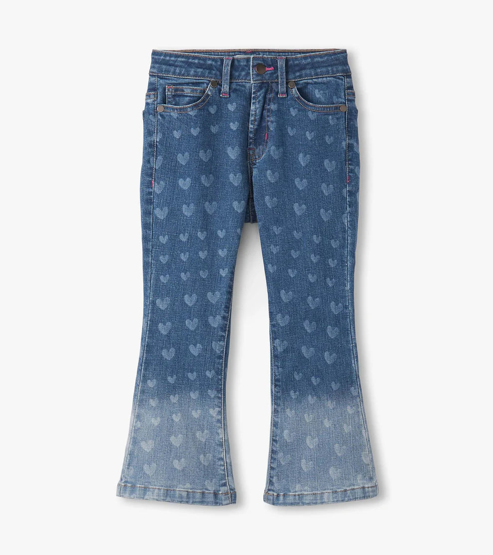 Girls Hearts Flared Leg Denim