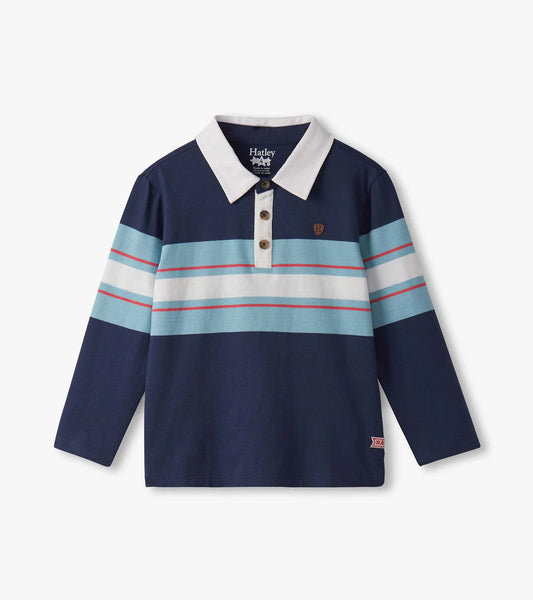 Hatley Boys Blue Stripes Rugby Polo