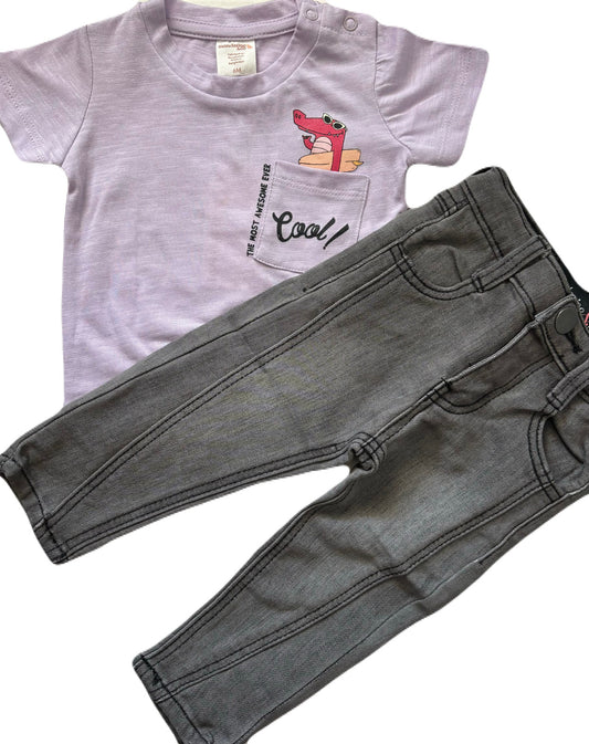 Girls - 2 Piece Set Shirt/Denim Jeans