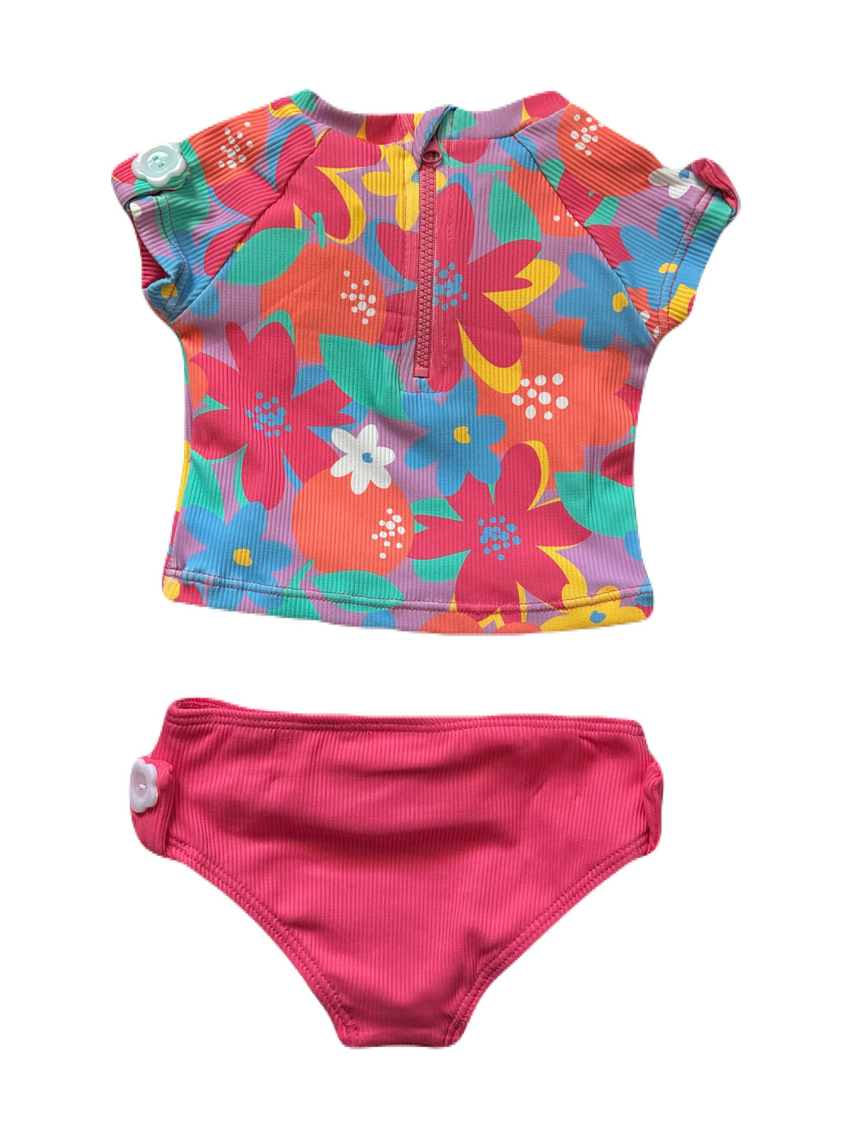 Swim Set- Girl 2 Piece w Cover Up Dress -Beach Lavender Floral