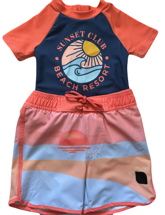Swim Set- Boy -2 Piece Set Fusion Coral