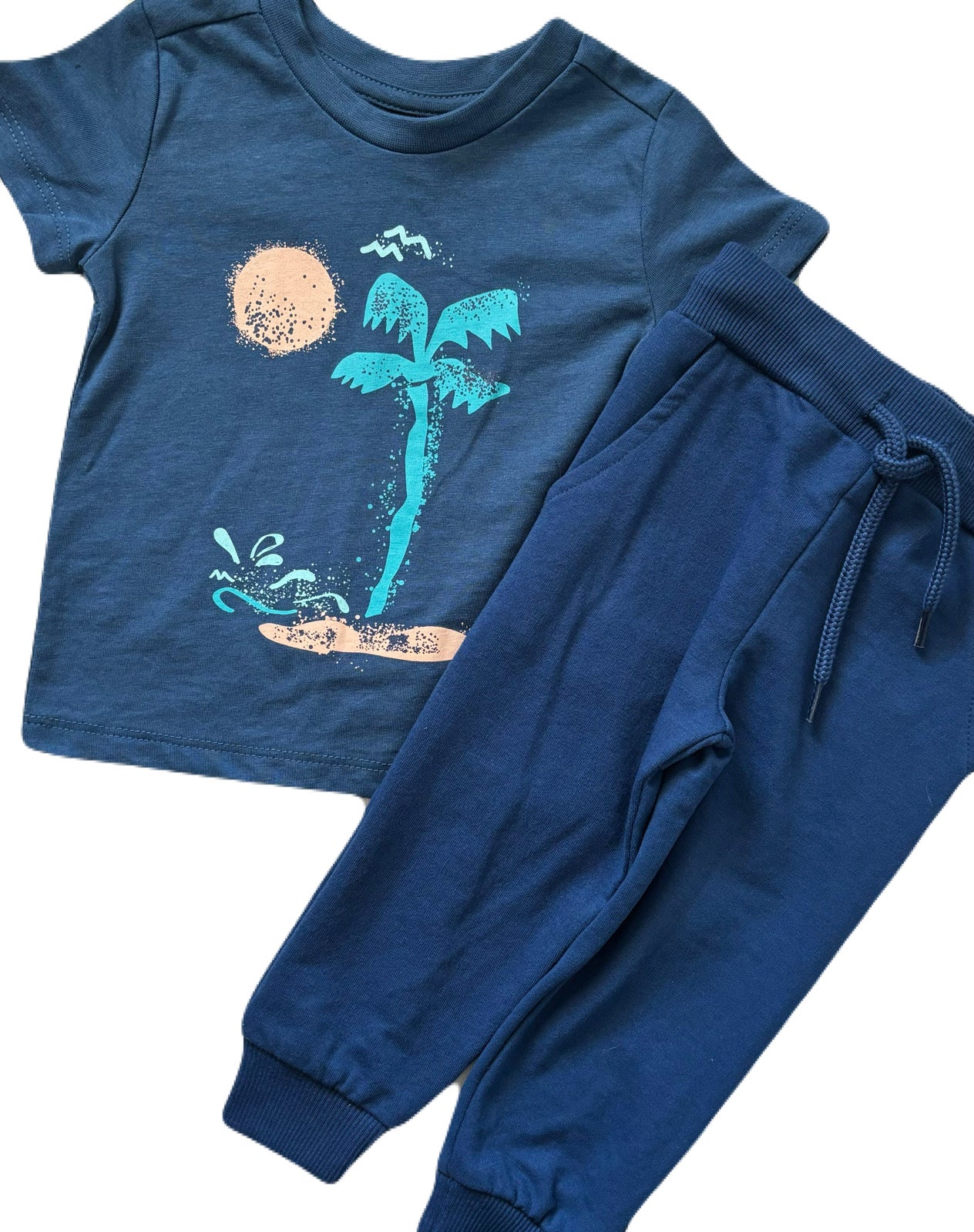 Baby Boy 2 Piece Set T-Shirt w/Jogger Dark Blue