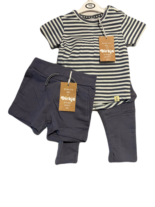 Dirkje baby boys  T-shirt, shorts and jogging trouser dark blue