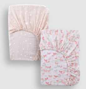Piccolo Bambino- 2 Pack Flannel Crib Sheets Pink