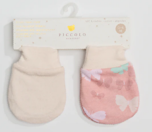 Piccolo Bambino- Jersey Scratch Mitts 2 piece Pink
