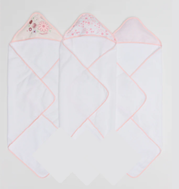 Piccolo Bambino- 6 Pack Hooded Towels & Washcloths Set Pink