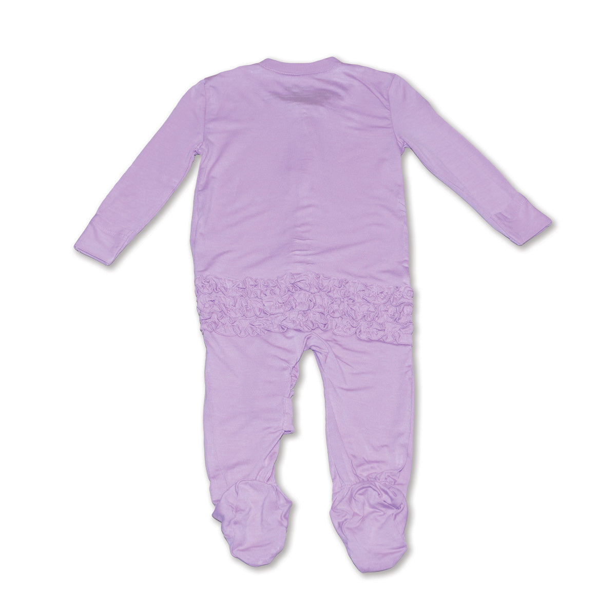 Bamboo Ruffle Footies with Two Way Zipper (Lavender Bloom)