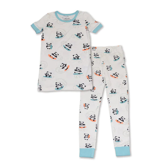 Bamboo Short Sleeve Pajama Set Baby (Surfs Up Panda Print)