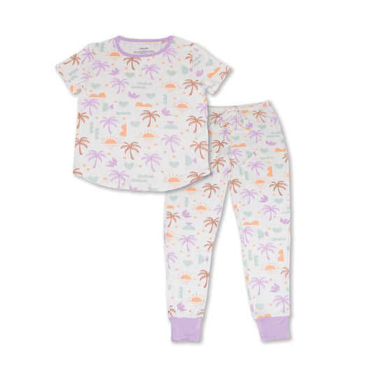 Women's Bamboo Short Sleeve Pajama Set (Boho Surf Print)