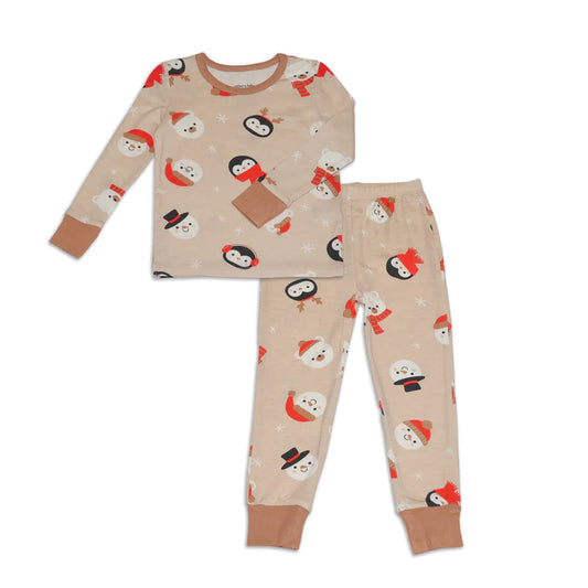 Bamboo Long Sleeve Pajama Set (Snowy Faces Print)